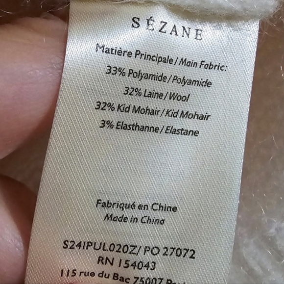 SÉZANE Eloisa Kid Mohair Pink Floral Cream Jumper Like New XXS - Picture 8 of 10